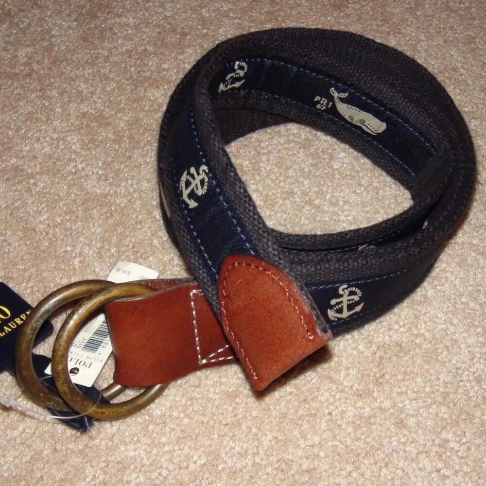 Polo Ralph Lauren Blue Nautical Inspired Webbed Belt